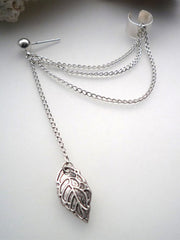 Pendientes minimalistas con colgante de hoja de Chian