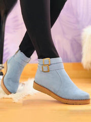 Botas de gamuza con cremallera lateral al tobillo