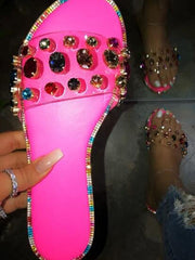 Sandalias transparentes con estampado de diamantes de imitación