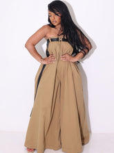 Strapless Tube Belted Wide Leg Rompers