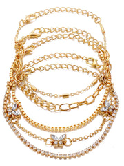 Pulseras de cadena multicapa para el tobillo