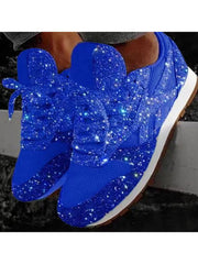Zapatillas deportivas con lentejuelas y punta redonda con purpurina