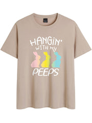 Camiseta de manga corta con estampado de conejito de Pascua