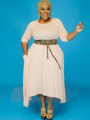 Vestidos maxi de cintura alta y mangas largas