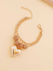 Mehrlagiges Kettenarmband, Ohrringe und Halskette