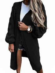 Midi-Cardigan mit Laternenärmeln