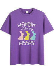 Camiseta de manga corta con estampado de conejito de Pascua