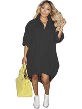 Vestidos midi con camisa abotonada y cordón