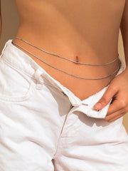 Cinturones de cadena minimalistas con diamantes de imitación para joyería corporal