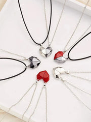 Collares de cadena con colgante de corazón para pareja