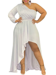 Maxikleider mit einer Schulter und unregelmäßigem Saum