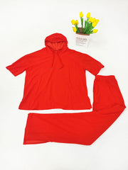 Two Piece Short Sleeve Hoodies & Split Pants