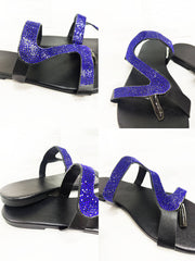 Chanclas con parches de diamantes de imitación