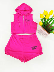 Two Piece Sleeveless Hoodies & Short Pants