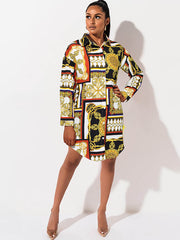 Minivestidos camiseros con botones y mangas largas