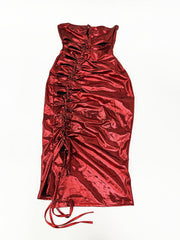 Vestidos midi ajustados, sin mangas y con aberturas