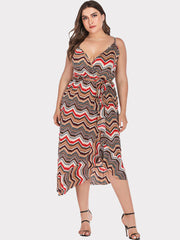 Vestido de sirena con estampado ondulante