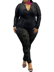 Monos de club con cuello en V y cremallera de malla de talla grande