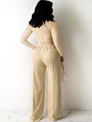 Long Sleeve Square Neck Top & Wide Leg Pants