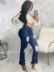 Zerrissene, bequeme Stretch-Skinny-Jeans im Used-Look im Slim Fit