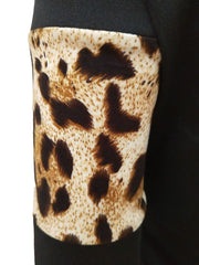 Zweiteiliger Patchwork-Trainingsanzug mit Leoparden-Camouflage-Print