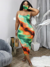 Batik-Spaghettiträger-Bodycon-Boho-Maxikleider