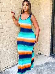 Ärmelloses Batik-Sommerkleid-Maxikleider