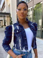 Abrigos vaqueros vintage con botones recortados y desgastados