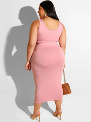 Plus Size Two Piece Tank Top Maxi Skirts Sets