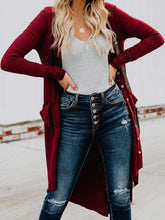 Langärmliger Button-Down-Mantel mit Taschen