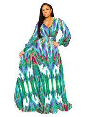 Vestidos maxi de manga larga con estampado floral