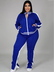 Conjuntos de chaqueta y pantalón con hombros descubiertos de talla grande