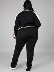 Conjuntos de chaqueta y pantalón con hombros descubiertos de talla grande