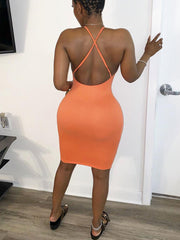 Vestidos midi de color liso con tirantes finos