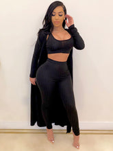 Three Pieces Ribbed Knit Pant Sets