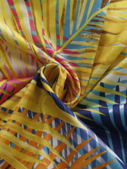 Schulterfreier Jumpsuit mit Blumenmuster und weiter, langer Hose