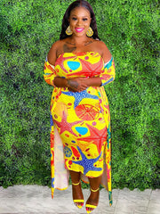 Vestidos de tubo sin tirantes de 2 piezas de talla grande + cárdigan abierto al frente