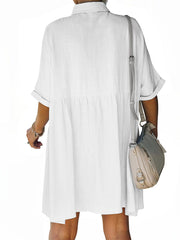 Vestidos camiseros midi con botones y mangas cortas