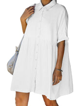 Vestidos camiseros midi con botones y mangas cortas