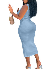 Vestidos midi ajustados con botones delanteros de talla grande