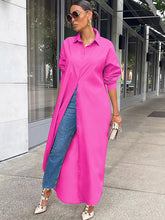 Vestido camisero de manga larga con botones