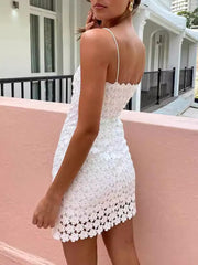 Sommer Sexy Strapsspitze Hohl Minikleid