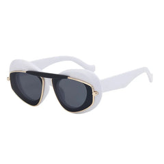 Round Frame Sunglasses with Gold Accent