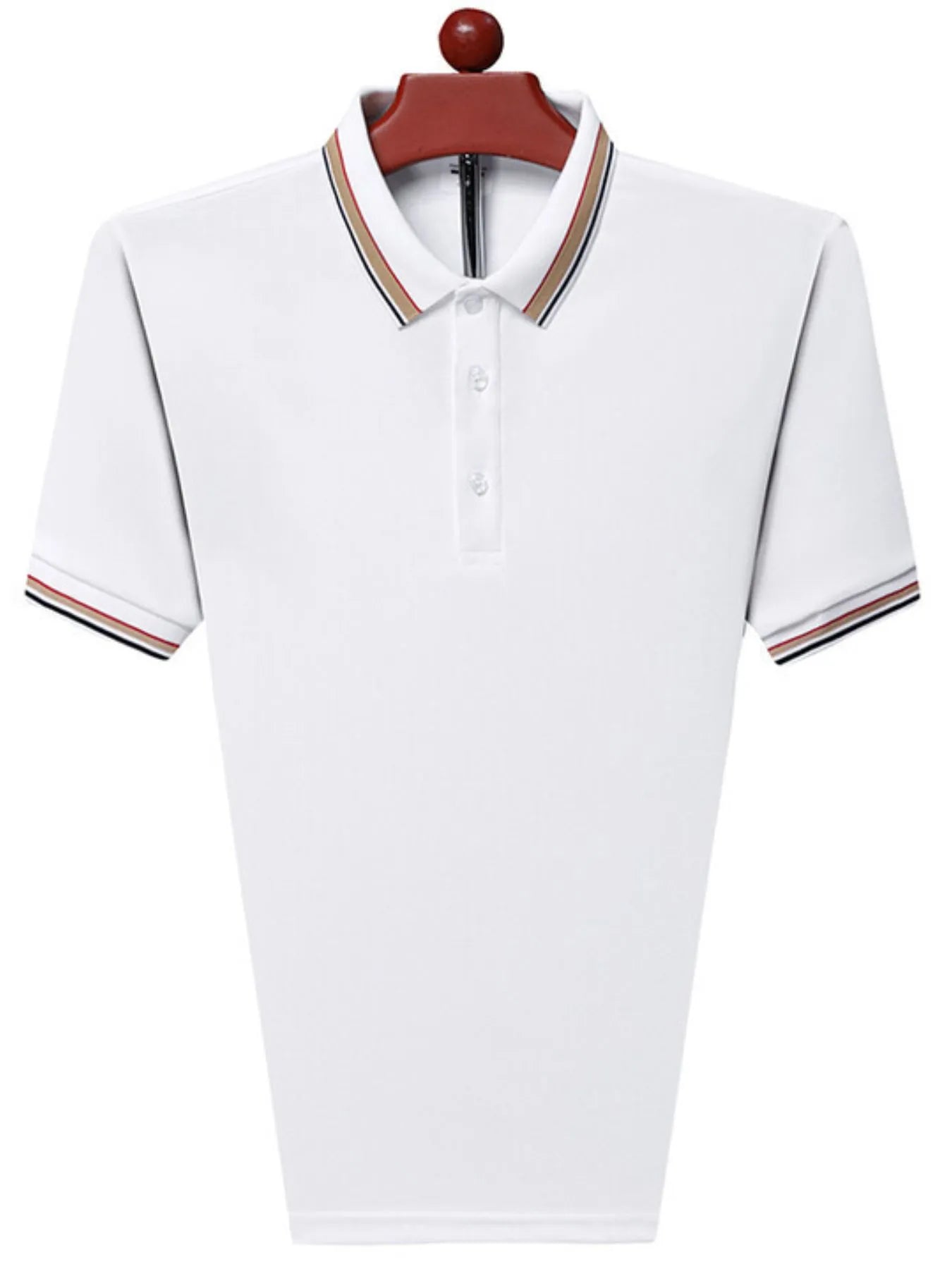 Men's Plus Size Classic Striped Collar Polo Shirt