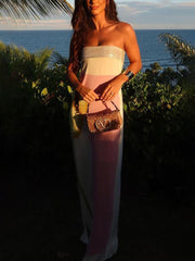 Vestido largo de verano sexy con estampado envolvente hasta el suelo