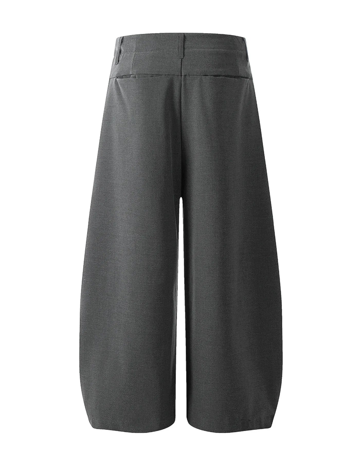 Men's High Waist Pleated Curved Pants