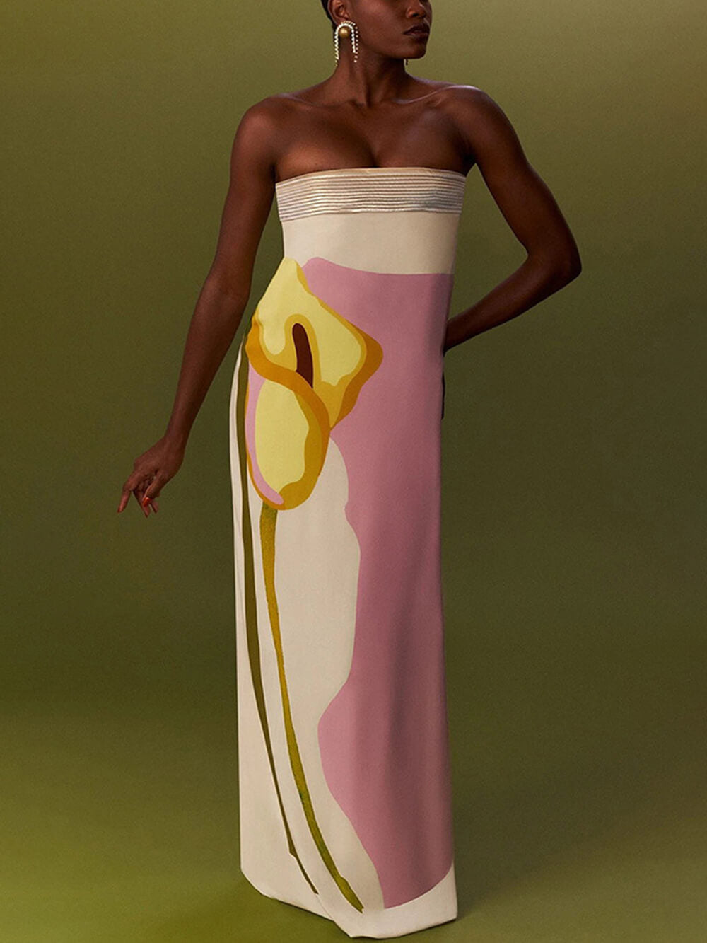 Vestido largo de verano sexy con estampado envolvente hasta el suelo