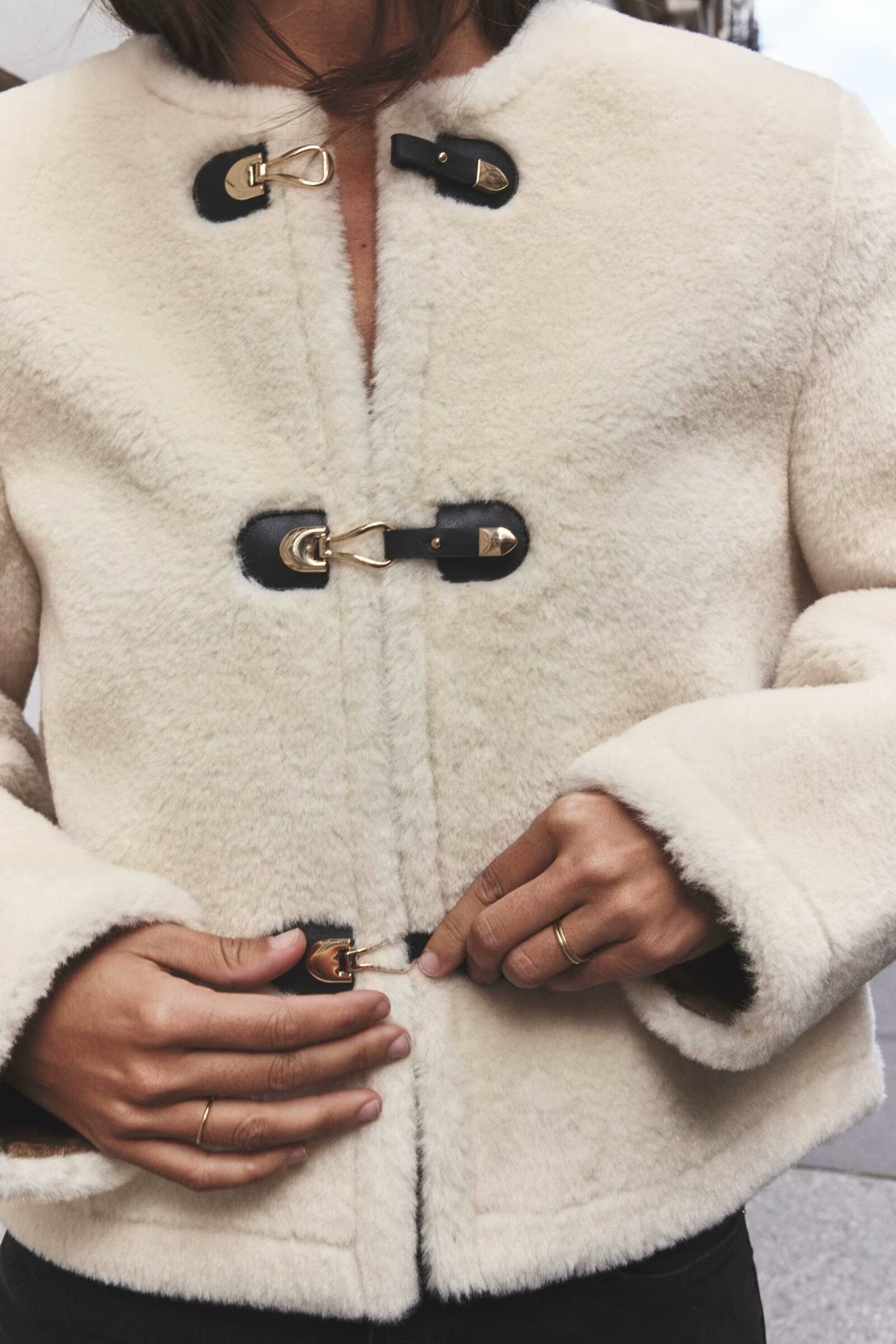 Clara Luxe Wool-Blend Toggle Coat