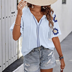 Zenya Embroidered Boho Blouse