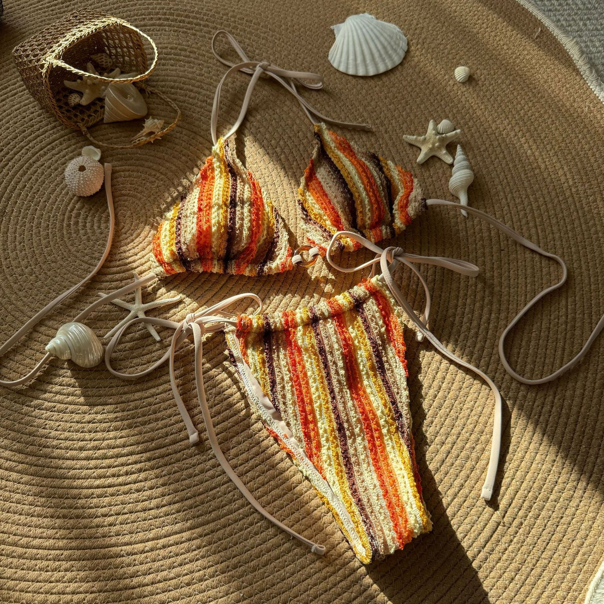 Solana Knit Stripe Bikini Set